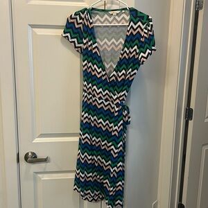 Boden striped wrap dress
